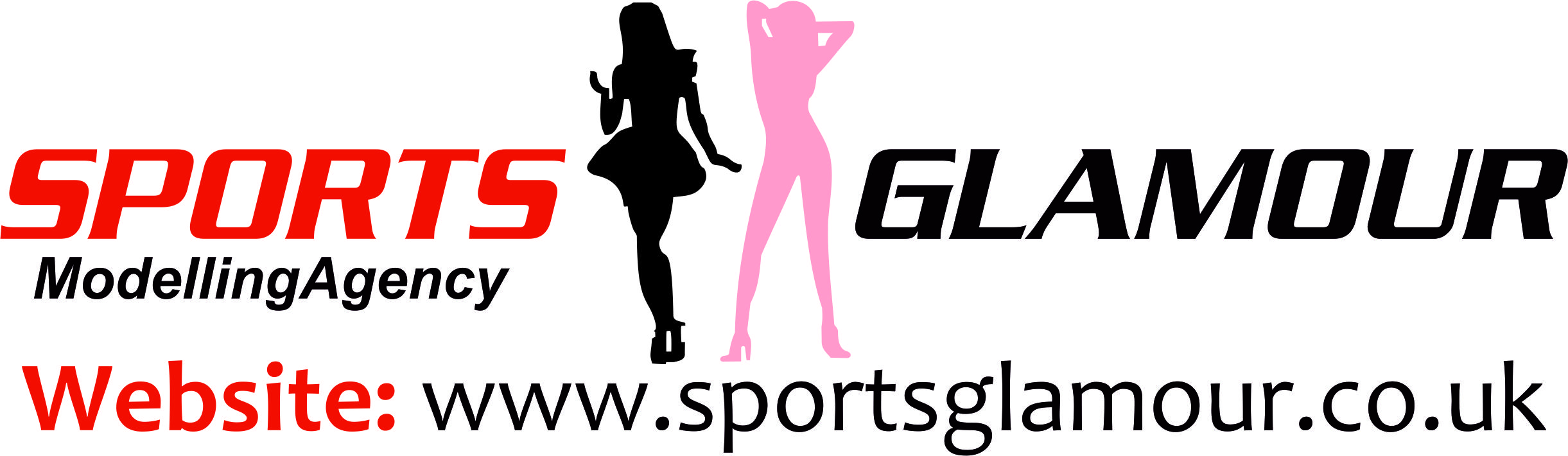 Logo of Sports Glamour Model Agency featuring the text Sports Glamour Model Agency and the website URL www.sportsglamour.co.uk